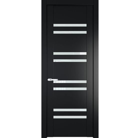 Межкомнатная дверь эмаль Profil Doors 1.6P блэк стекло белый триплекс