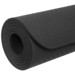 Коврик для йоги 6 мм 183*61 см «Шамбола» с лазерной гравировкой (ТРЕ), черный