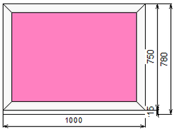 Пластиковое окно 750 х 1000 ТермА Эко с глухой створкой