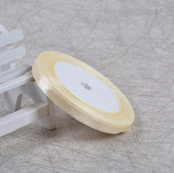 Лента атласная 6 мм (23 метра, цвет №8 кремовый)