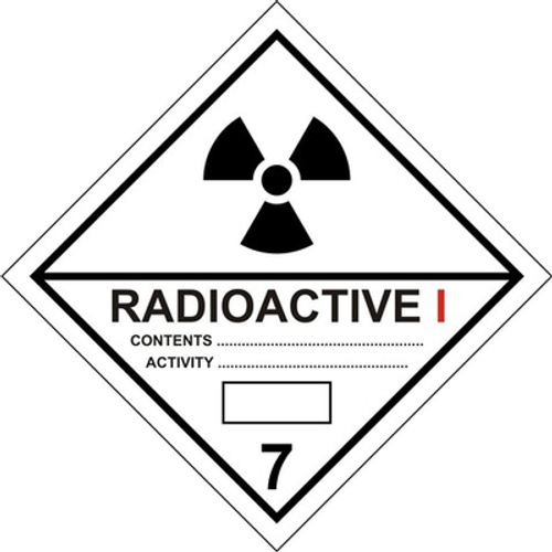 Знак-наклейка "Радиоактивные материалы, категория 1", класс 7