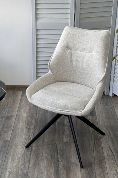 Стул OLAF 360 град. поворот. RAVEN22 Бежево-белый, ткань / Черный, ®DISAUR