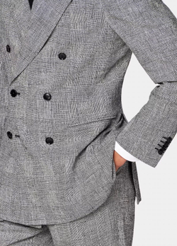 Мужской двубортный костюм (серый) Б63