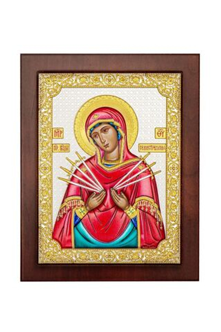 Семистрельная БМ, прямоугольная с рамкой, красное дерево, эмаль 185х235