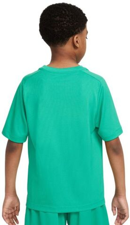 Детская теннисная футболка Nike Boys Multi Dri-FIT Short-Sleeve Top - stadium green/white