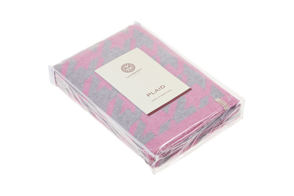 Плед 130х170 Luxberry Goose Foot розовый Португалия упаковка