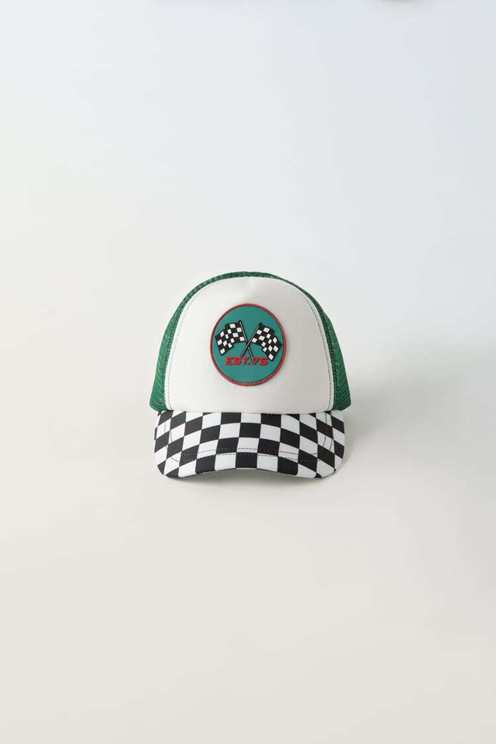 ZARA КЕПКА ДЛЯ КОСТЮМА ГОНЩИКА, ЗЕЛЕНЫЙ