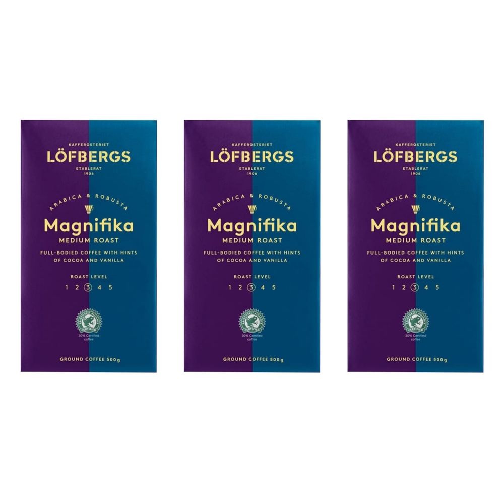 Кофе молотый Lofbergs Magnifika 500 гр 3 шт