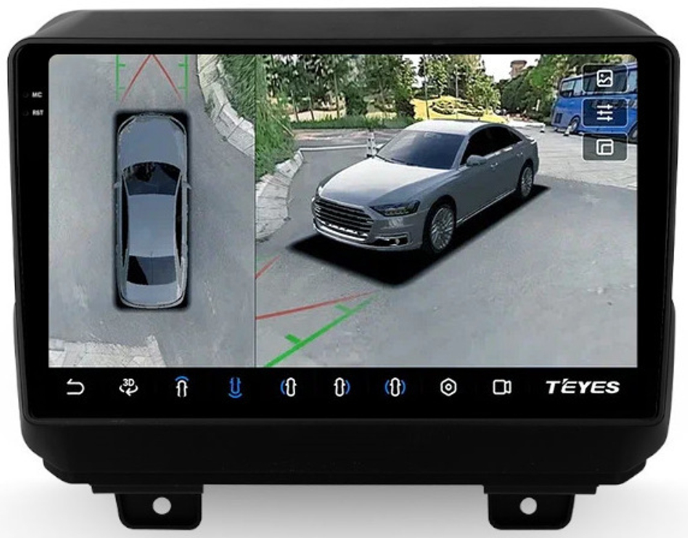 Магнитола для Jeep Wrangler 4 JL 2018+ - Teyes CC3-2K-360 на Android 10, 2K QLED, 6Гб+128Гб, CarPlay, 4G SIM-слот, 4 камеры в комплекте