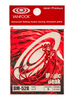Крючок офсетный VANFOOK DM-52 #1 red; 6 шт