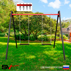 Уличные качели Sv Sport Maxi УК152В2 (2.4м/Деревянные 2шт/Подвесы на втулке 2к)