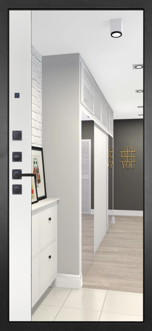 075 Зеркало Макси/бок белый матовый 12мм