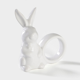 Кольцо для салфеток «Зайка», 9.1×4.3×10.5 см, доломит, белое