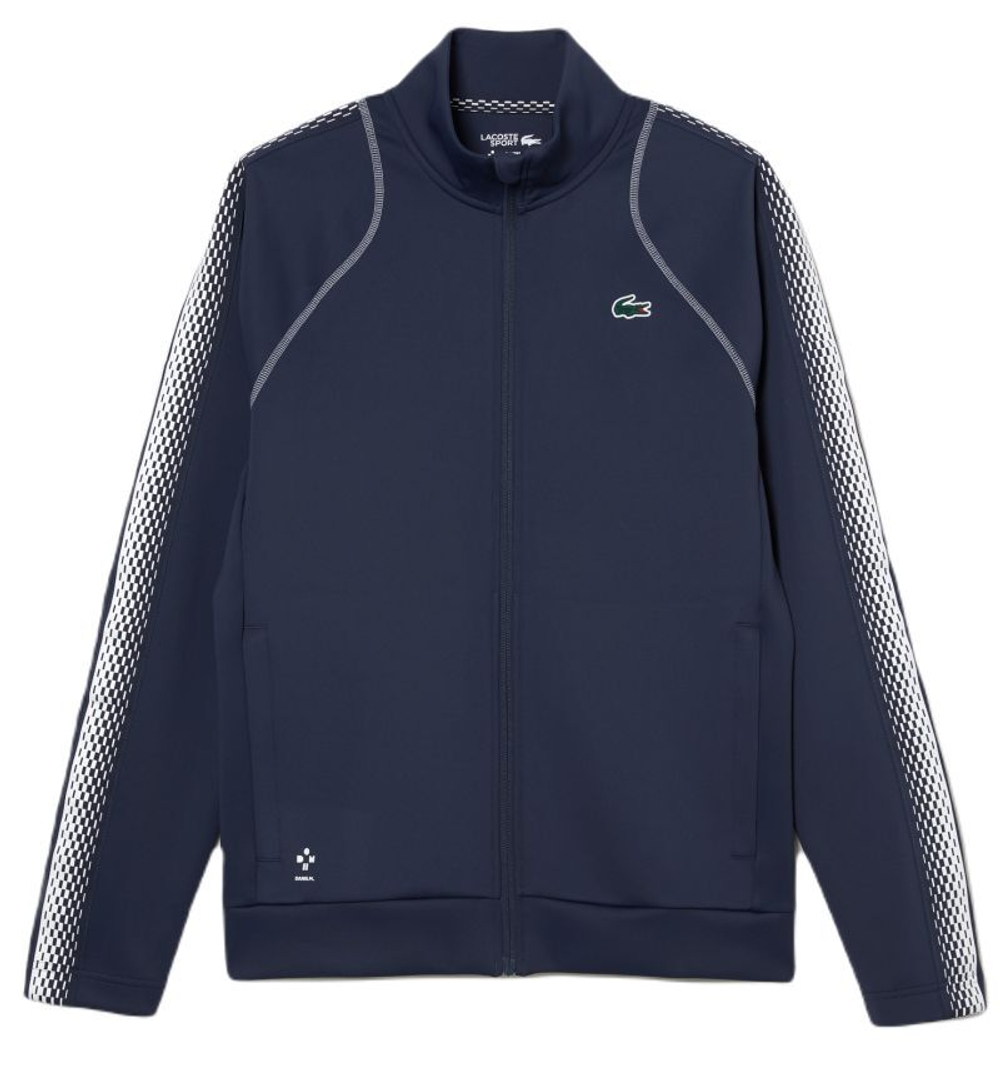 Куртка теннисная Lacoste Tennis x Daniil Medvedev Zipped Sweatshirt - blue/white - Blue