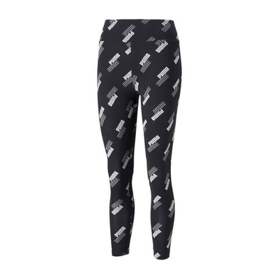 Женские теннисные брюки Puma Puma Power AOP High Waist Tight Women - Black, White