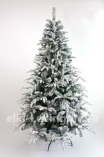 Заснеженная елка с гирляндой «Форесто» холодный свет (Литая+пвх) 180 см / 1,8 м
