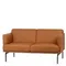Двухместный диван Bisq 156 см, коричневая кожа