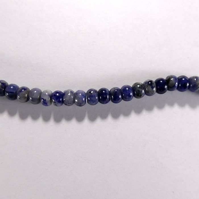 Бусина из содалита, фигурная, 4x6 мм (рондель, гладкая)
