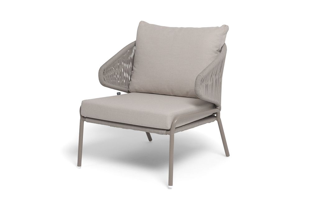 "Альмерия" кресло плетеное из роупа, каркас из алюминия, цвет бежевый