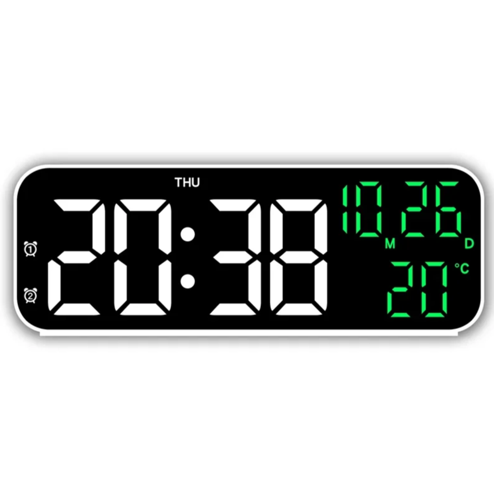 Часы настольные LED MIRROR YX-2802 Green&White