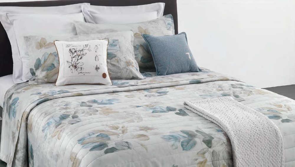 Постельное белье 2 спальное евро Trussardi Physalis U02 Azzurro голубое