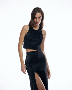 Юбка миди из премиальной экокожи