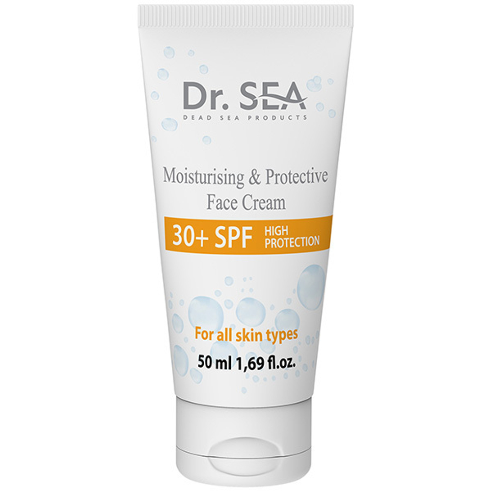 Увлажняющий и защитный крем для лица SPF30+ Dr.Sea Moisturising & Protective Face Cream 50мл