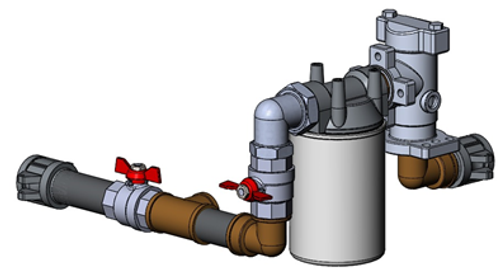 Mounting kit No. 33 for installing the filter, bypass and camlock.