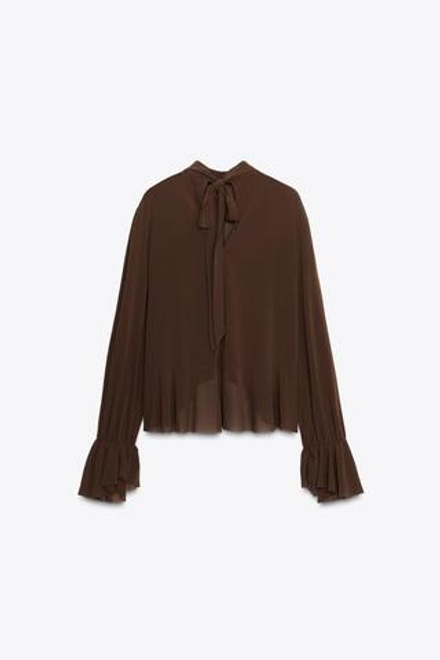 ZARA ЛЕГКИЙ ТОП, КОРИЧНЕВЫЙ