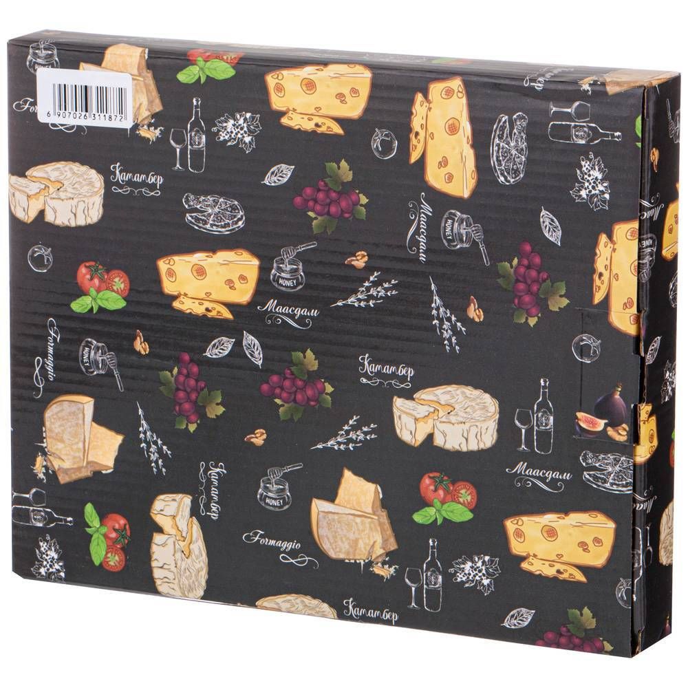 НАБОР ДЛЯ СЫРА LEFARD "СЕКРЕТНЫЕ ИНГРЕДИЕНТЫ" 2 ПРЕДМЕТА ЧЕРНЫЙ 25*20*2,5 СМ (КОР=12НАБ.)