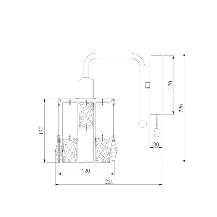 Бра Eurosvet 10101/1 хром/прозрачный хрусталь Strotskis