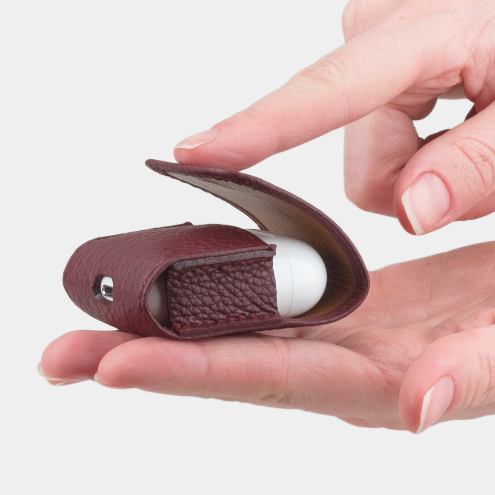 Чехол для наушников Petit из кожи теленка, бордового цвета