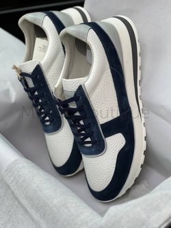 Мужские кроссовки Brunello Cucinelli Panelled бело-синие