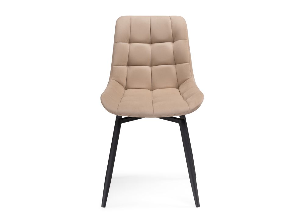 Стул на металлокаркасе Челси крутящийся велюр бежевый / черный