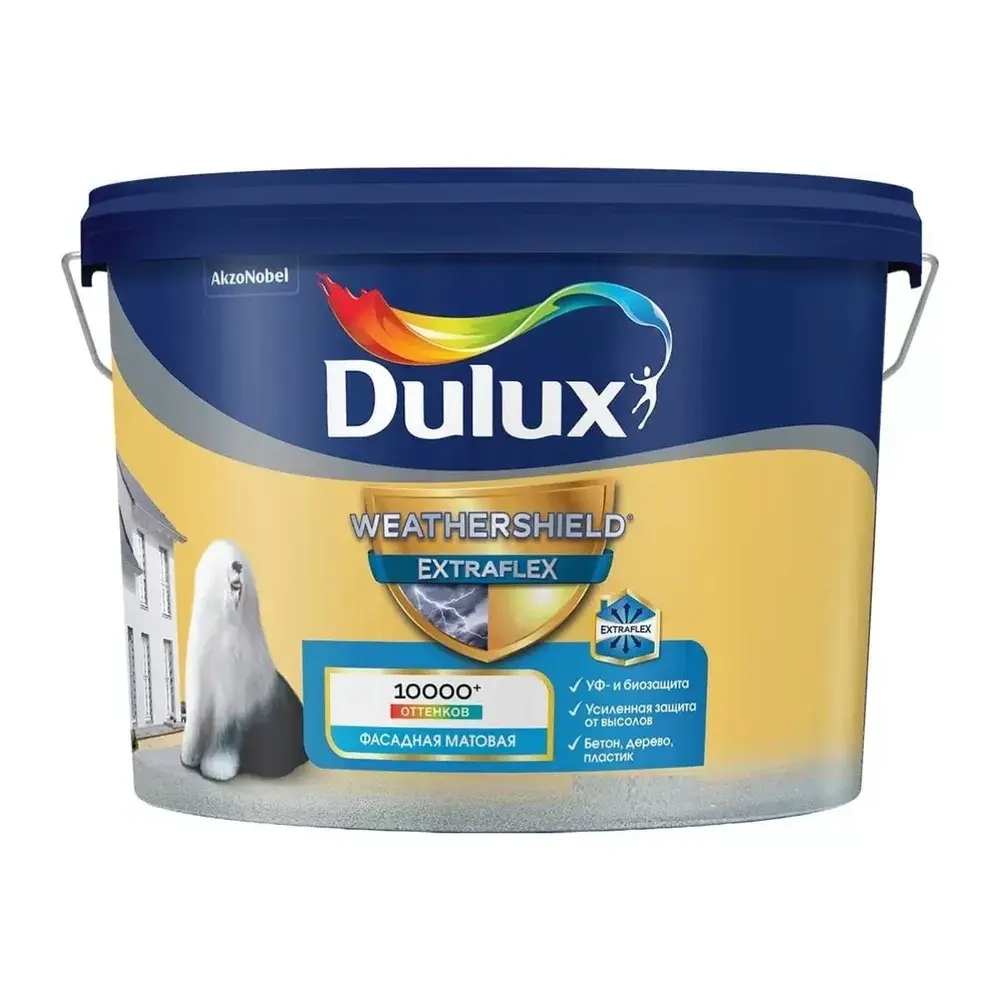 Краска фасадная Dulux Weathershield Extraflex матовая база BW