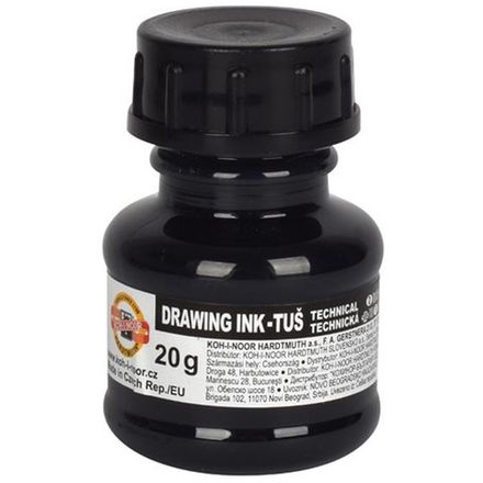 Тушь 20мл, чёрная, акриловая, Koh-I-Noor