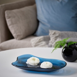 IKEA HÄCKPOPPEL  (ИКЕА ХÄСКПОППЕЛ)  -  Декоративная чаша, голубая, 24 см