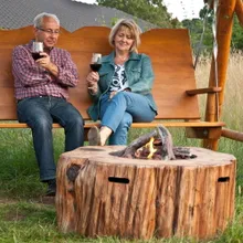 Стол-камин газовый Wood Trunk, Ø88 см, Сlifton