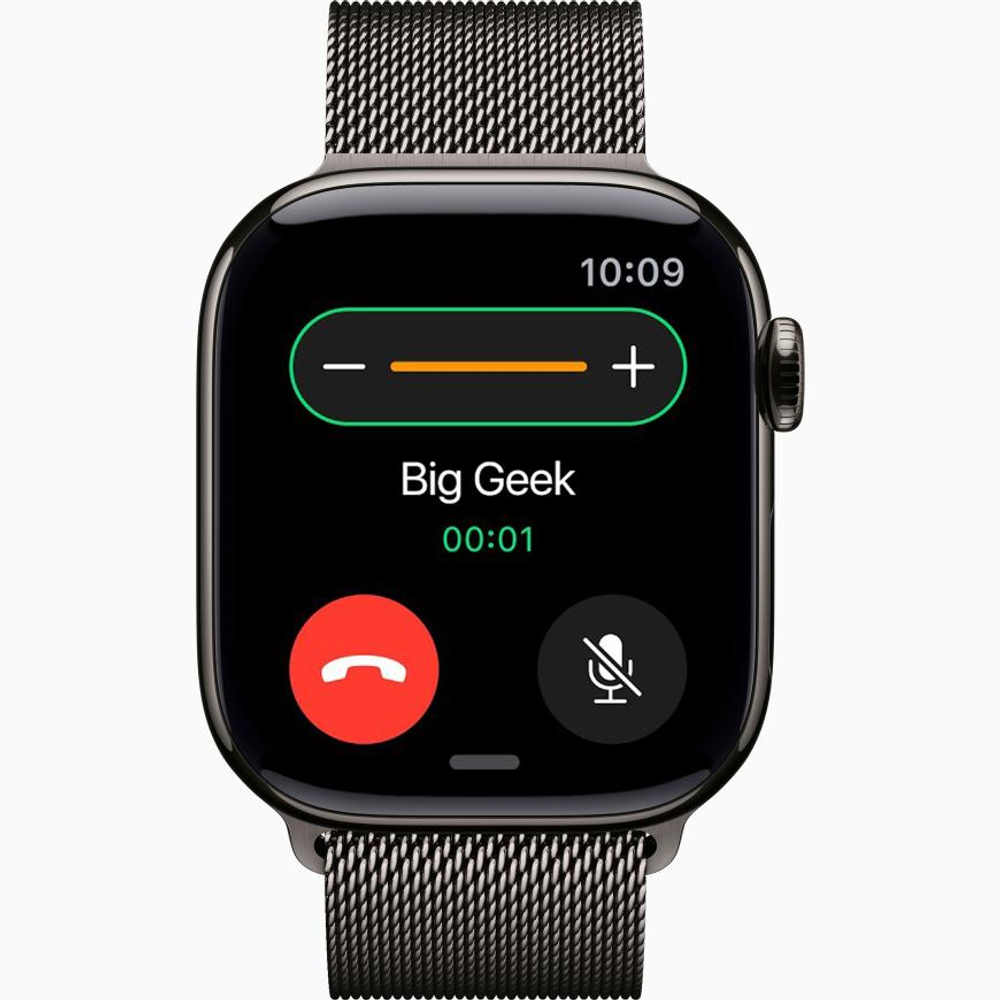 Часы Apple Watch Series 10, 42 мм, титан синевато-серого цвета, миланский сетчатый браслет