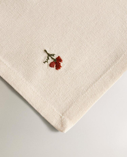 ZARA HOME САЛФЕТКИ С ЦВЕТОЧНОЙ ВЫШИВКОЙ ( 2 ШТ.), ЭКРЮ