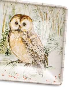 Блюдо прямоугольное 33х20см Certified International Corp Зимняя прогулка Сова