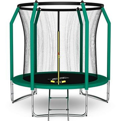 Батут arland премиум 8ft с внутренней страховочной сеткой и лестницей (dark green)