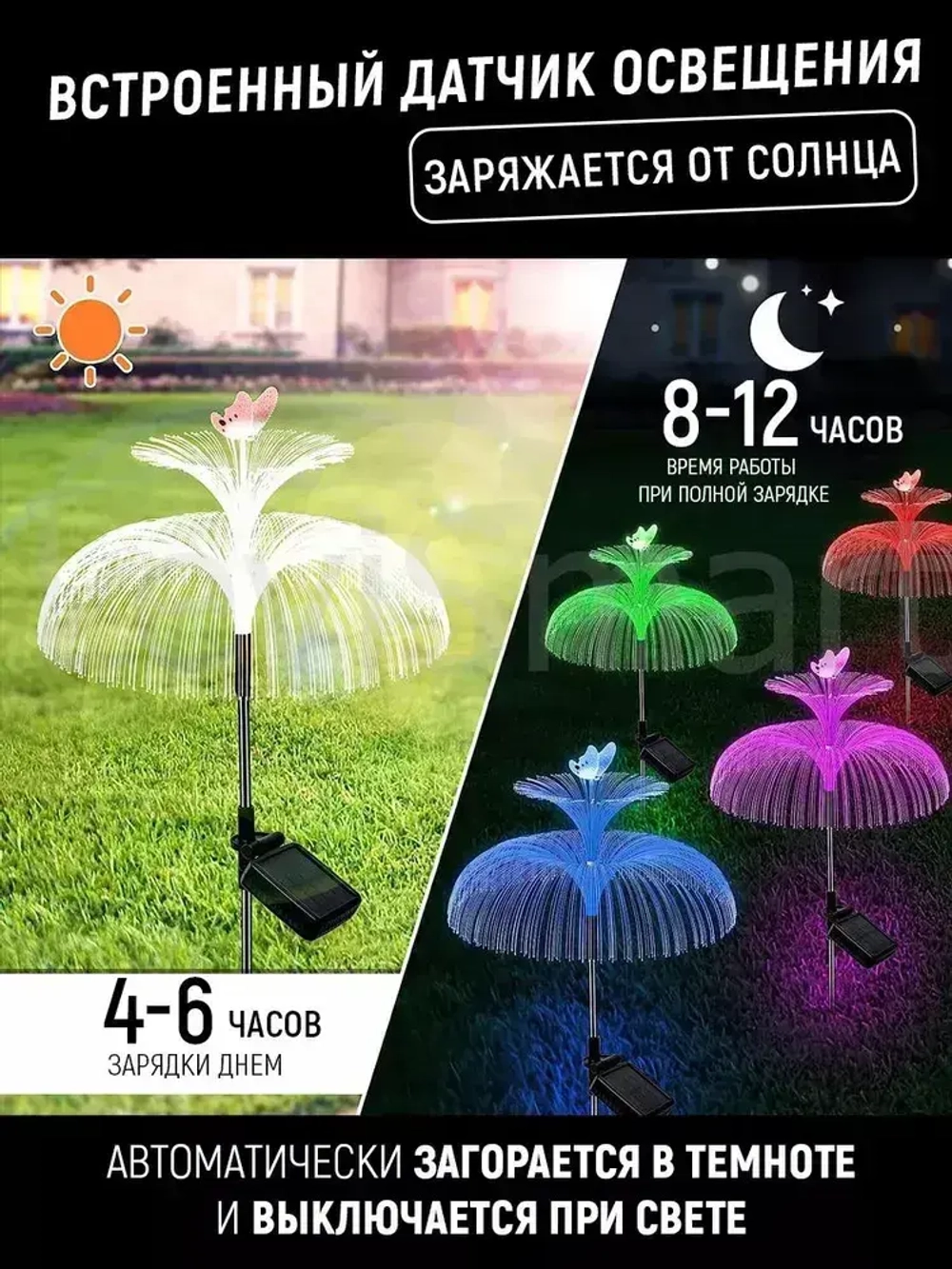 Уличный светильник, светодиодный садовый, бабочка, уличный фонарь для освещения дома сада и дачи