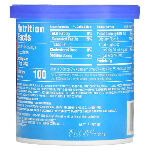 Pillsbury, Без сахара, глазурь премиального качества, шоколадная помадка, 425 г (15 унций)