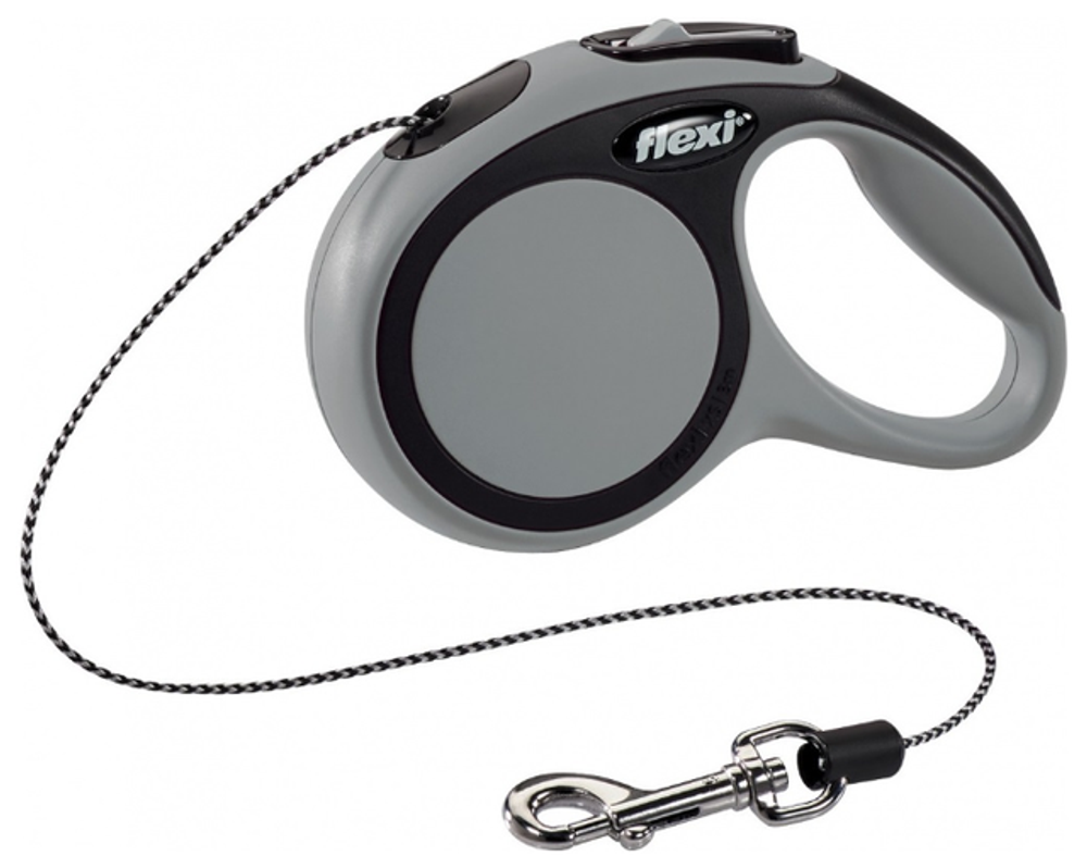 FLEXI поводок-рулетка Comfort XS 3m трос, серая, 13х3,1х8,2см