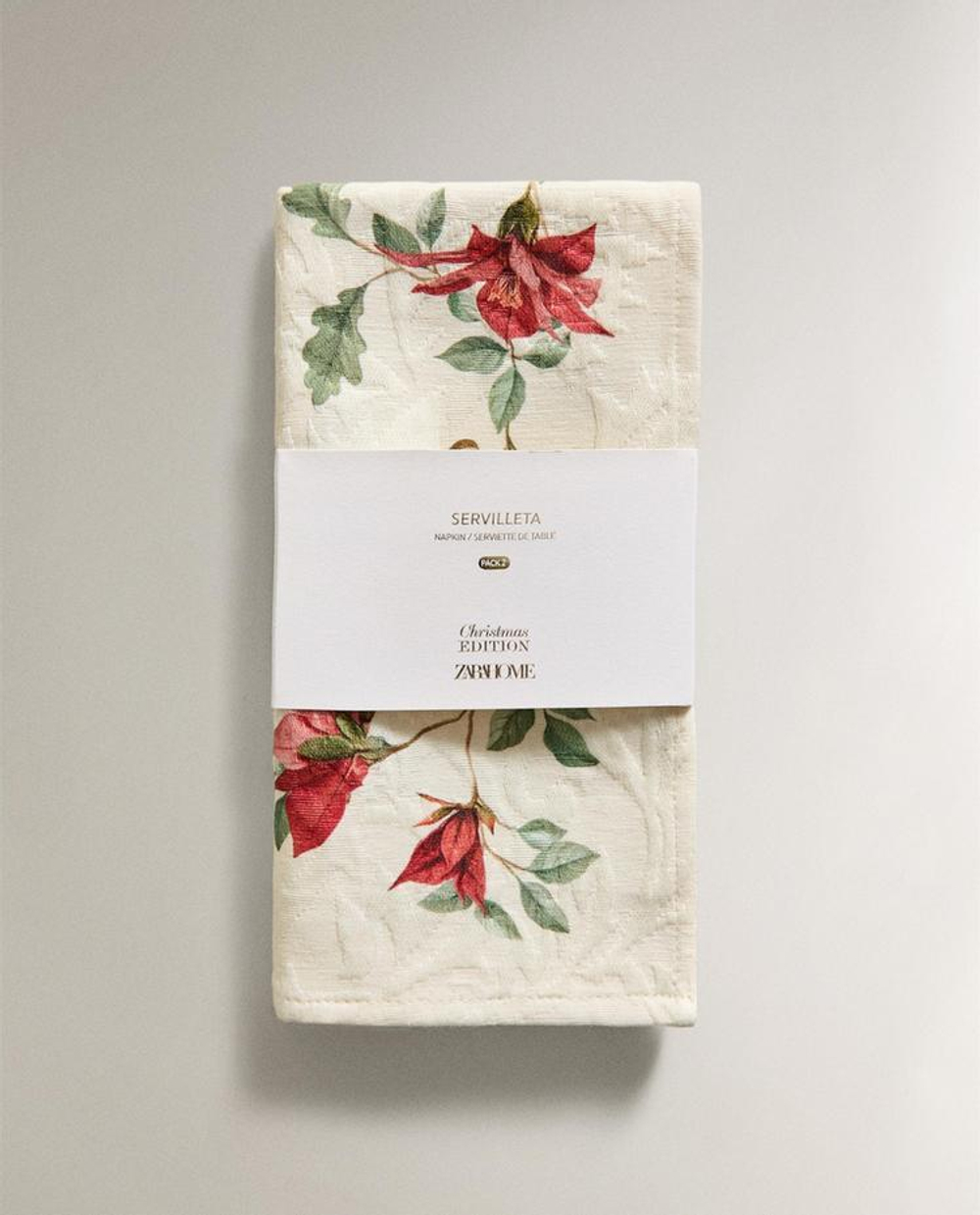 ZARA HOME КУХОННЫЕ ПОЛОТЕНЦА С РОЖДЕСТВЕНСКИМ ПРИНТОМ (НАБОР ИЗ 2 ШТ.), ЗЕЛЕНЫЙ