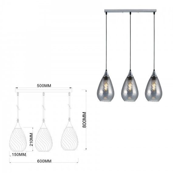 Подвесной светильник Rivoli Lily 9122-203 Б0054874