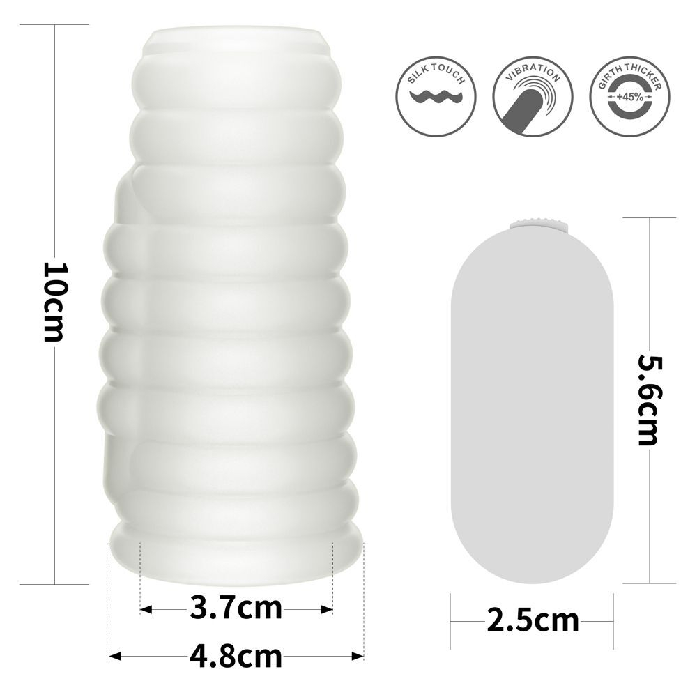 Белая вибронасадка на пенис Knights Ring с ребрышками (Цвет: белый)