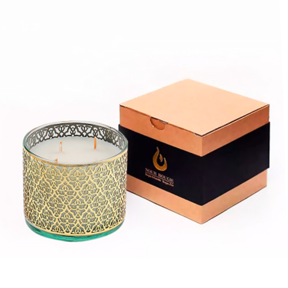 Аромасвеча Nour Bougie Arabesque Musc золото 1050 г