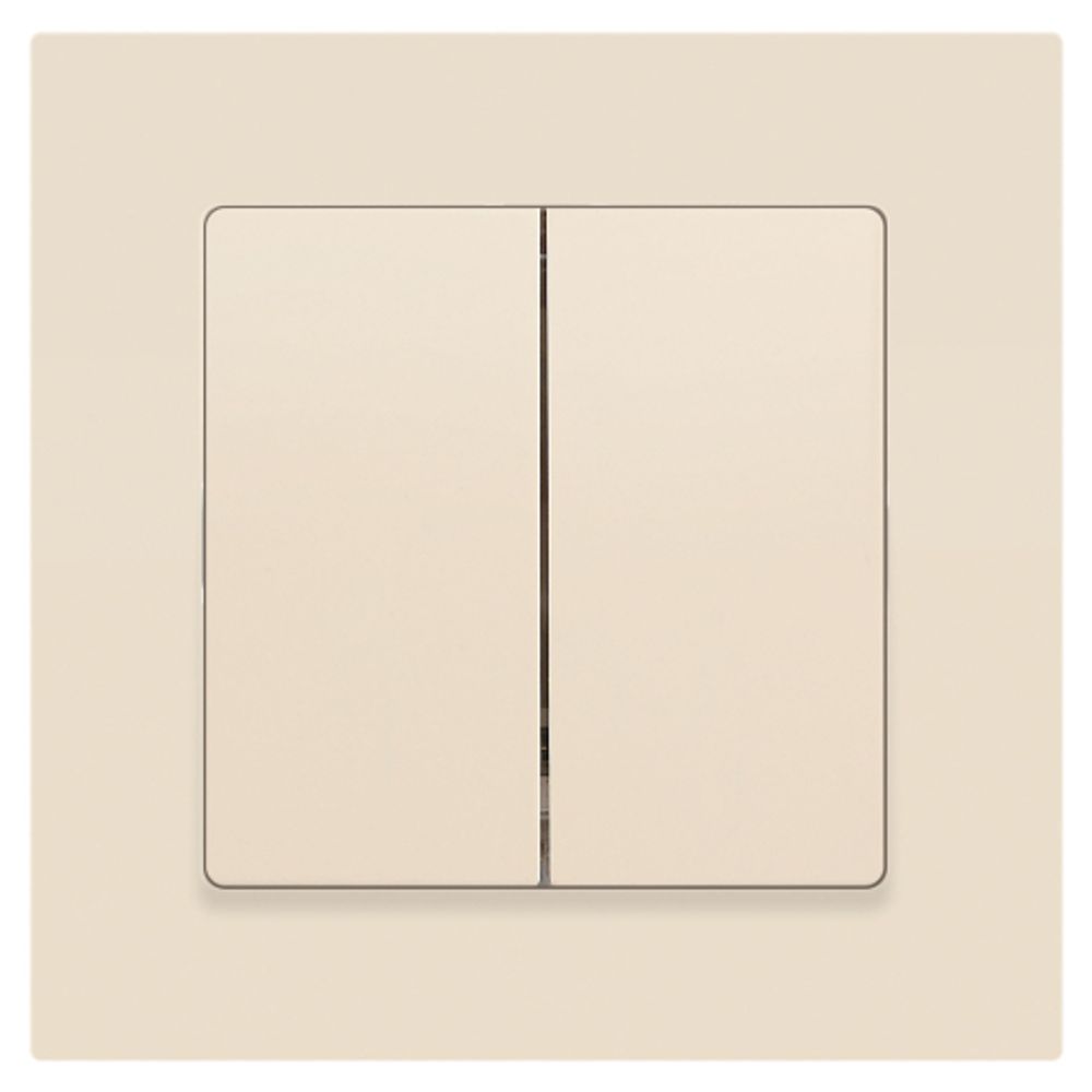 Переключатель Intro Accent 6-107-02 двойной, 10А-250В, IP20, СУ, AL/CU, слоновая кость | Intro